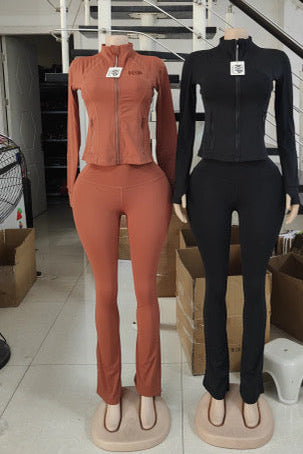 KP High Waisted Flare Yoga Pants Set